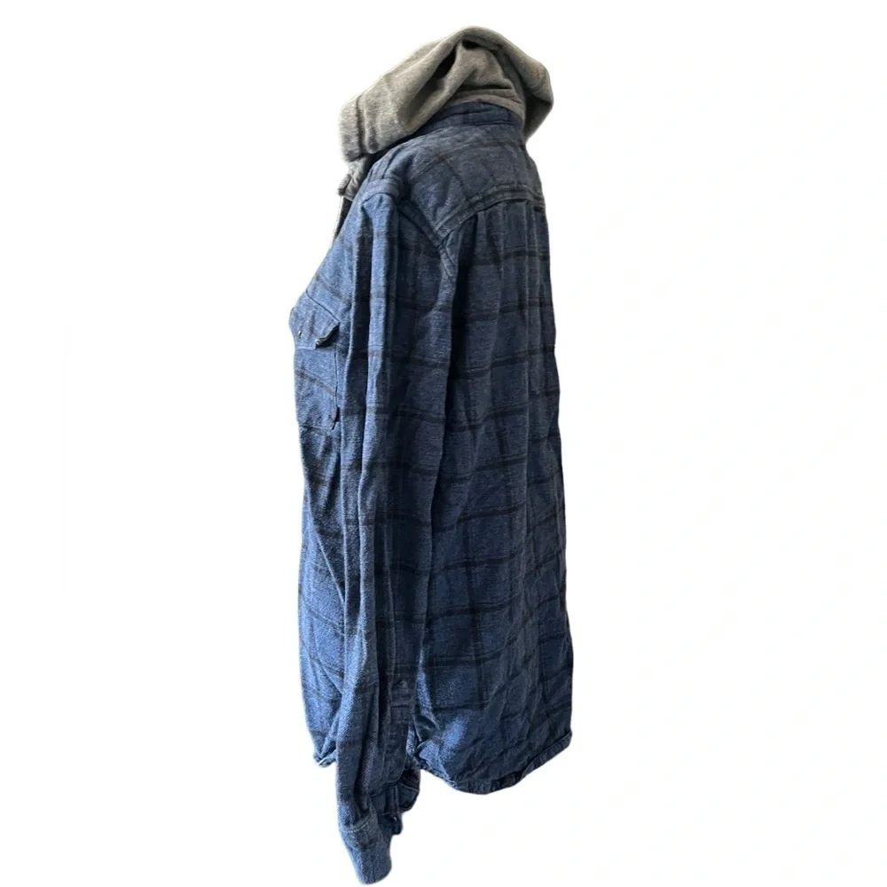 Vans Hooded Long Sleeve Flannel Shirt SZ M